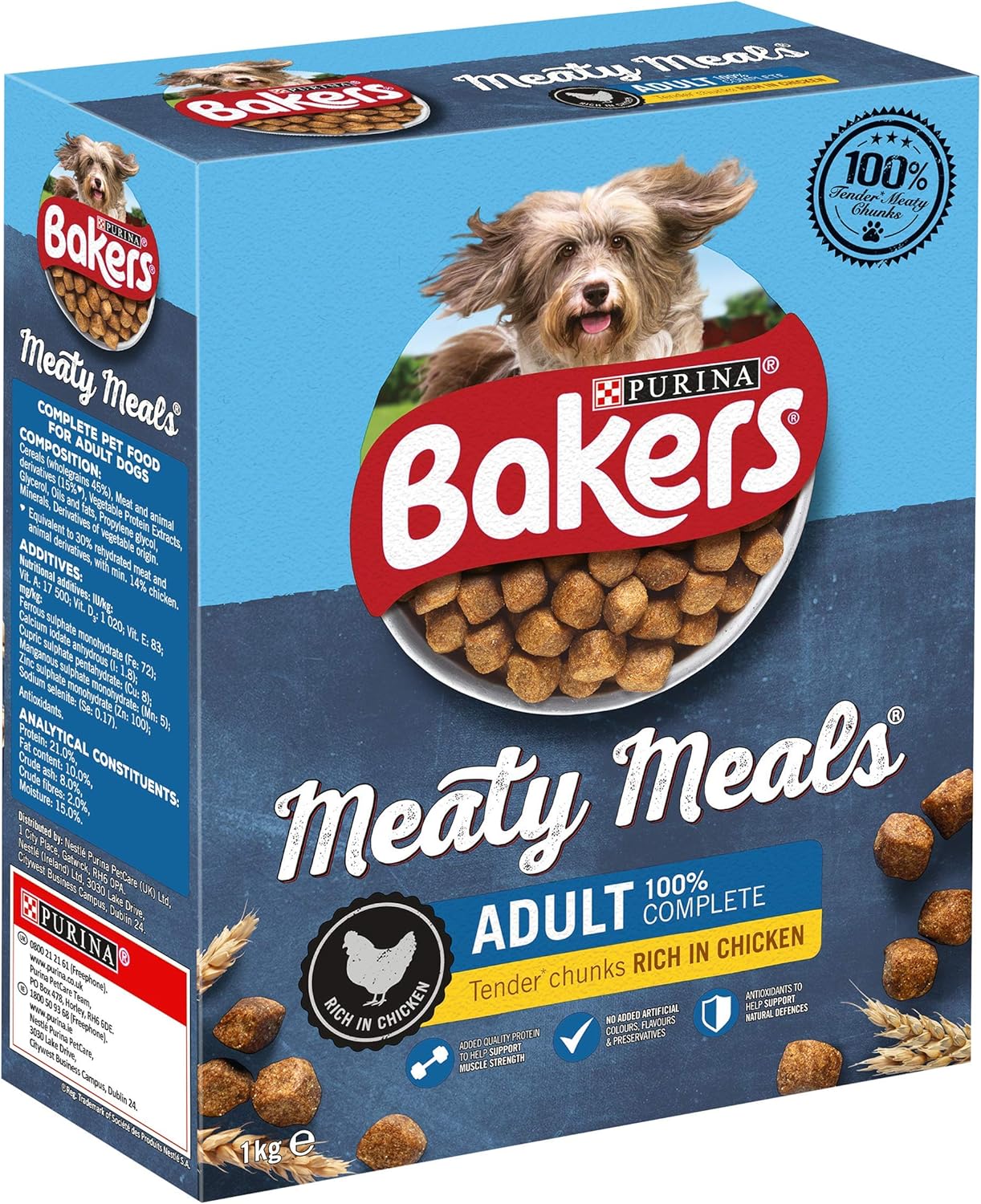 Bakers Meaty Meals Adult Dry Dog Food Chicken 1kg (Pack of 4), 1 kg (Pack of 4) - Image 4