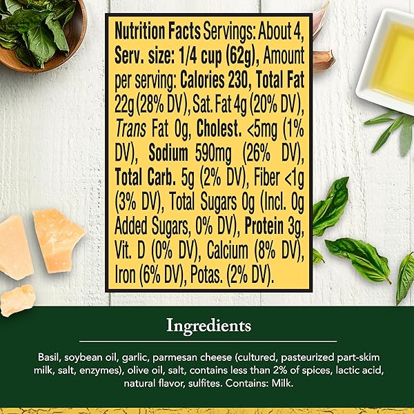 CLASSICO SIGNATURE RECIPES TRADITIONAL BASIL PESTO SAUCE & SPREAD, 8.1 OZ JAR