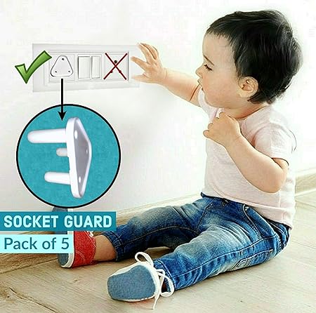 KidDough Baby Proofing Electrical Protector Socket Plug Cover Guards | Open Sockets Guard |