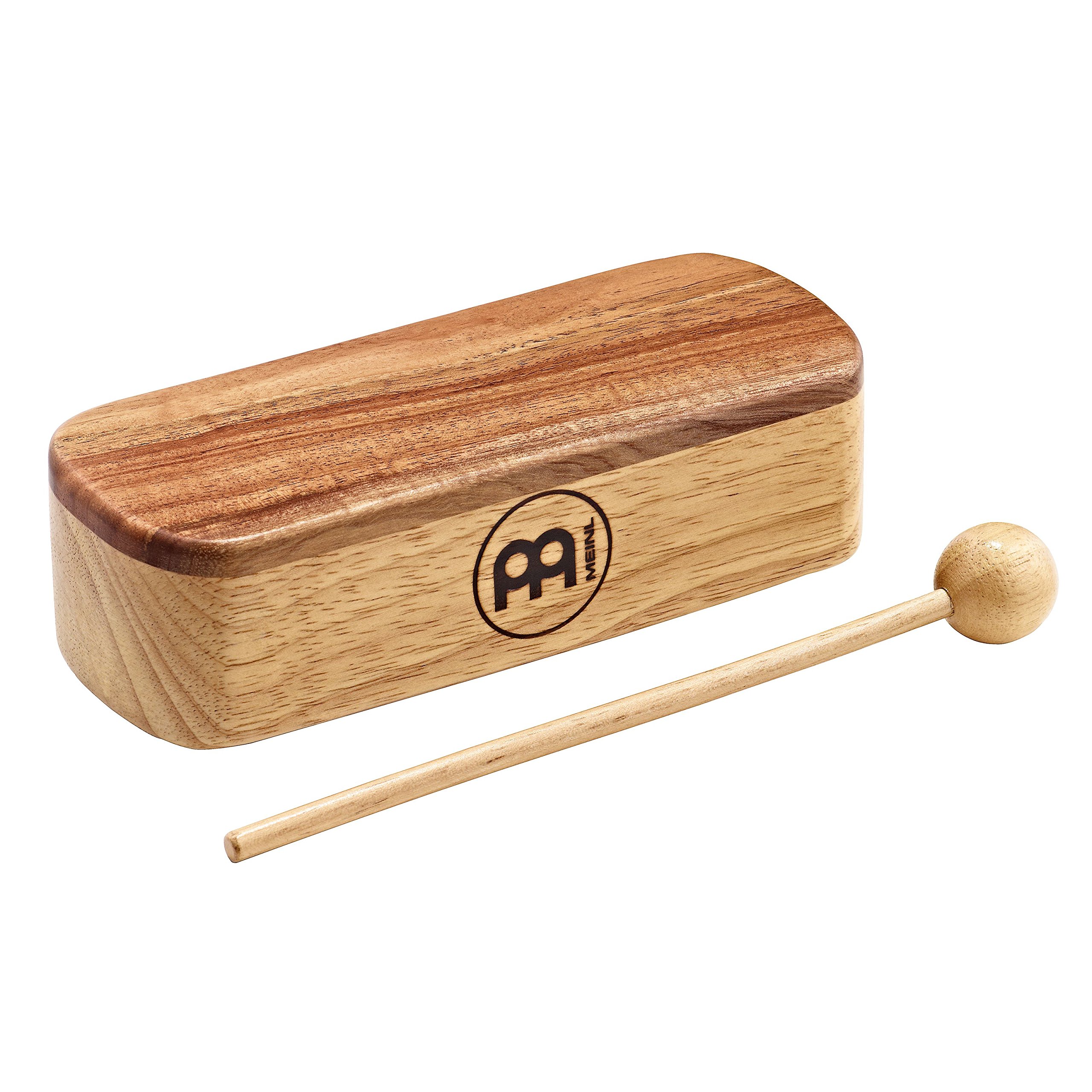 Meinl Percussion Professional Wood Block - Medium-Large Percussion Instrument Incl. Wooden Beater - With Rosewood Striking Surface - Siam Oak, Natural (PMWB1-M)