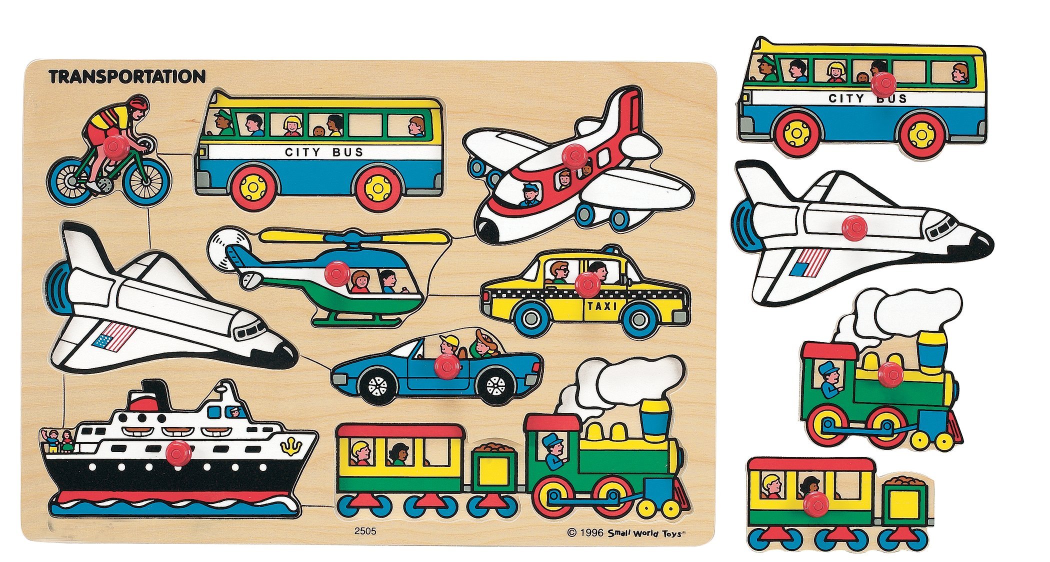 Small World Toys Ryan's Room Wooden Puzzle Classic Transportation