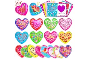 Japior 28 Pcs Valentines Day Gifts Cards for Kids, Heart Maze Puzzles Party Favors Valentine Day Exchange Cards for Boys Girls School Classroom