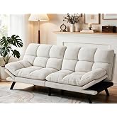 YITAHOME Convertible Futon Sofa Bed,70" Folding Futon Couch | Modern Memory Foam Loveseat Sleeper Recliner w/ Adjustable Backrest&amp; Armrests,for Living Room Home Office Aprtment,Beige