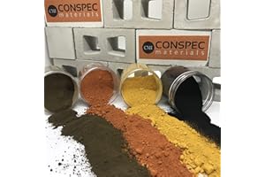 Conspec 8-oz. MIXED COLORS Powdered Color for Concrete, Cement, Mortar, Grout, Plaster Brown, Deep Black, Yellow, Terracotta, Colorant, Pigment
