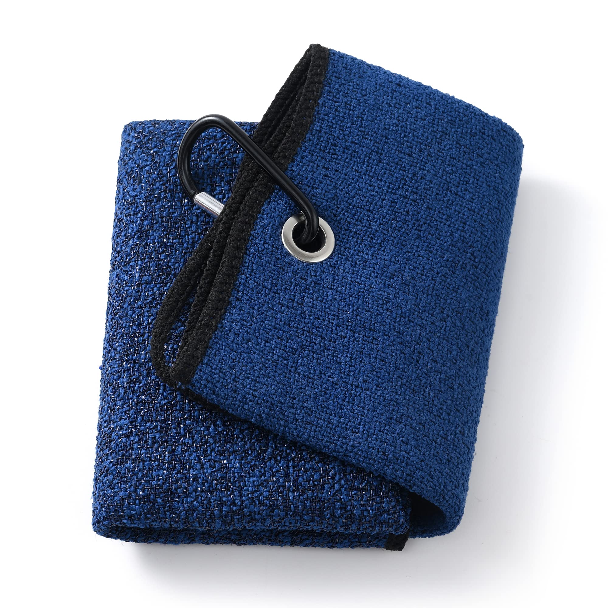 Mile High Life | Tri-fold Microfiber Golf Towel | Innovative Dual Side Design w/Dirt Scrub Side and Soft Cleaning Side | Light Weight | Excellent Water Absorbance | Please Watch Video (Navy/Black)