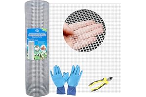 TUOKS Hardware Cloth 1/2 inch Square Openings - 19 Gauge 36'' x 50' Hot-Dip Galvanized Wire Mesh, Welded Cage Wire Rolls Great for Animal Enclosure Chicken Coop Flower Beds Rabbits Wire Fencing