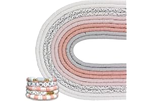 MIIIM 3600 PCS 10 Strands Polymer Clay Beads for Jewelry Making, Vinyl Heishi Beads 6mm for Surfer Bracelets Necklace Making (Memory)