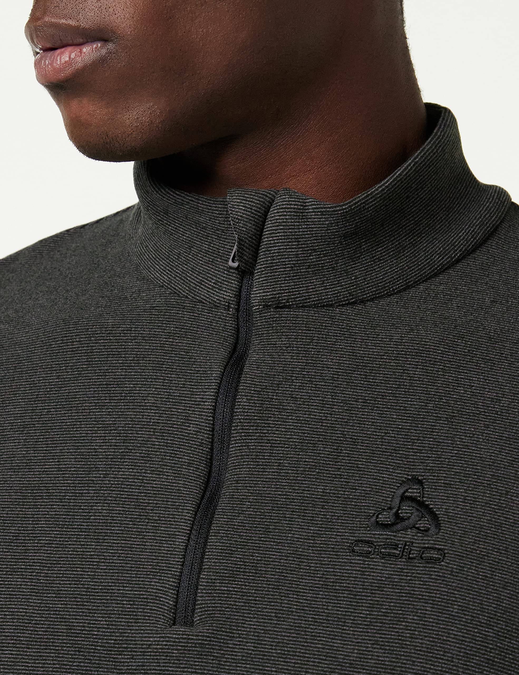 Odlo Fleecepullover für Herren Roy | Shale Grey - Black Stripes | Größe L | Midlayer mit Halbreißverschluss | Langarm Wandershirt 3