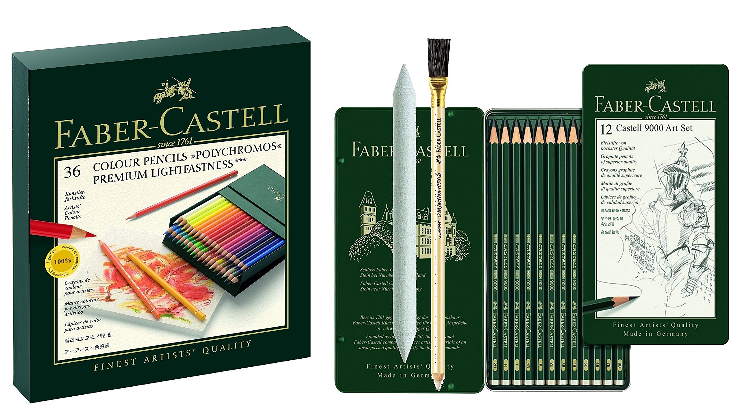Faber-Castell 110092 - colored pencils, polychromos, pack of 36, studio box., 36er Atelierbox | POLYCHROMOS, 1
