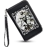Loungefly unisex Disney The Nightmare Before Christmas Wallet & Phone Holder - Bi-fold, Snap Closure, Detachable Wrist Strap