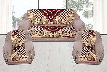 Fresh From Loom Sofa Cover 5 Seaters - Red