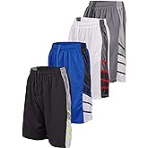 Starting 5 Mens Basketball Shorts with Pockets, Active Athletic Performance Gym Workout Shorts for Men Workout Shorts, 4 Pack