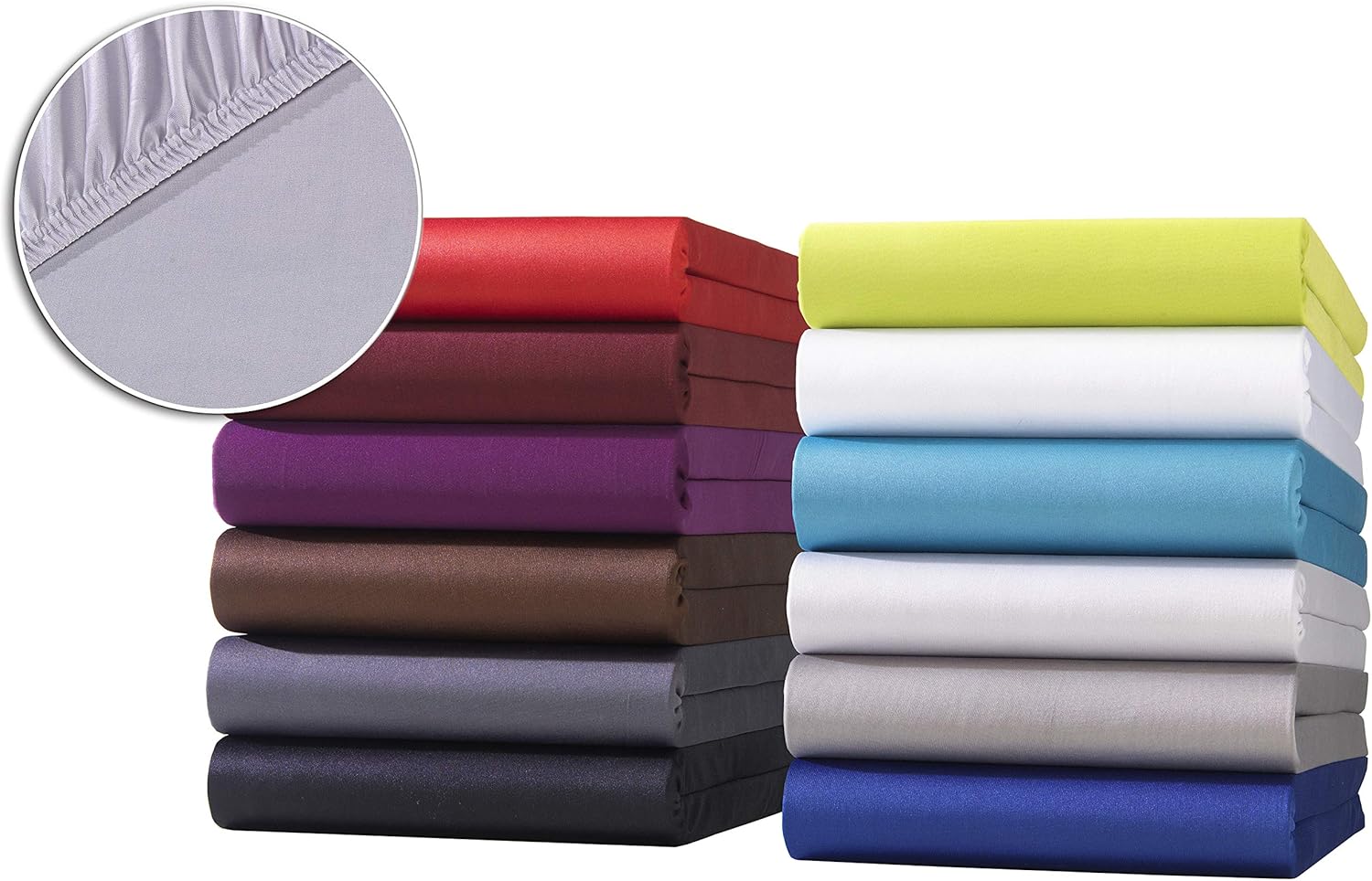 Müskan Microfibre Fitted Sheet/Flat Sheet (Silver, 90100 x 200 cm
