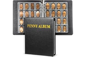 COLLECTHALL Pressed Penny Holder, Pressed Penny Book Hold 190 Coins, Penny Collection Album with Sleeves, Black