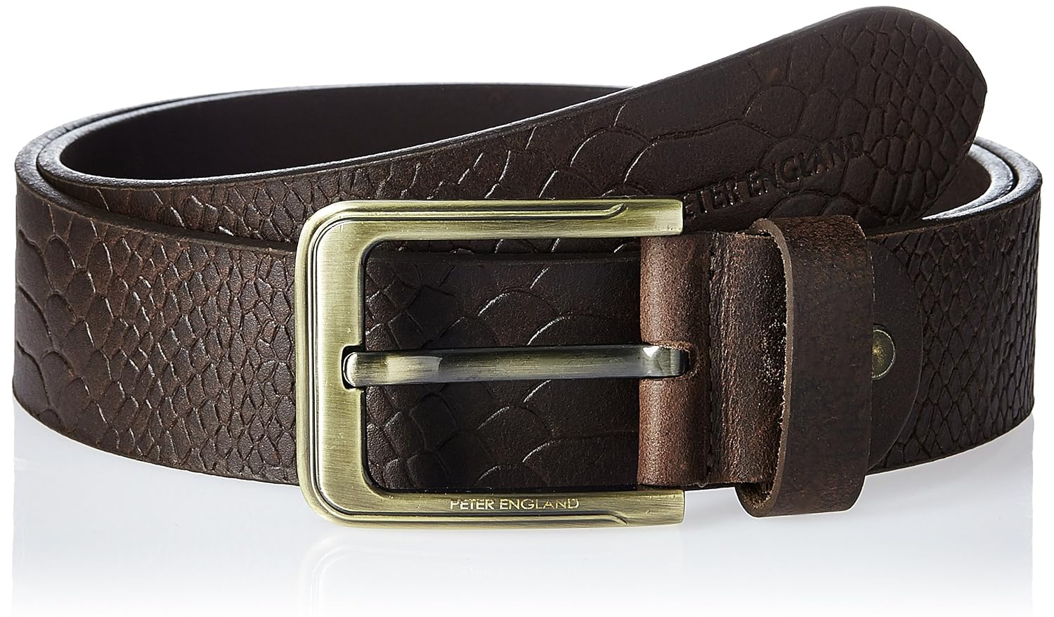 Buy Peter England Men's Leather Belt (8907495139524_RL51691457_Brown