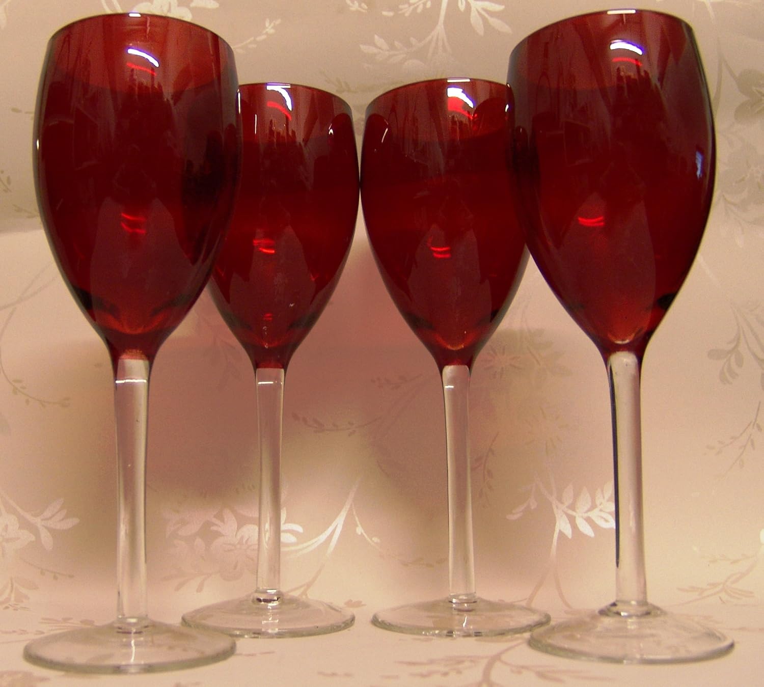 SET OF 4 HAND BLOWN RED WINE GLASSES Amazon.co.uk Kitchen & Home