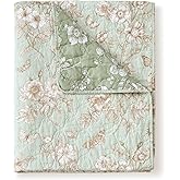Greenland Home Olivia Reversible Butterfly Garden Quilted Cotton Throw Blanket, 50" x 60"