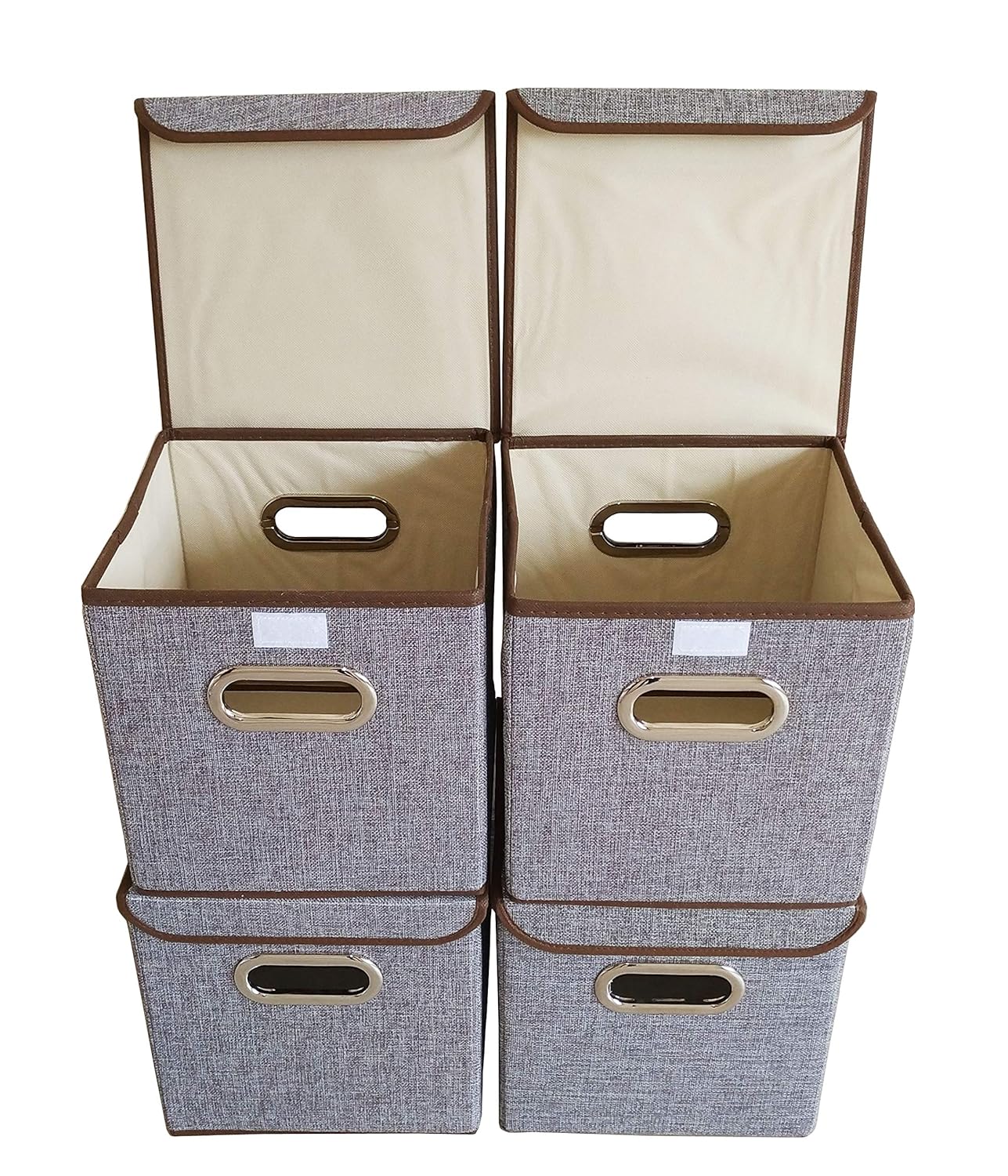 Collapsible Organizer Boxes Cubes BeigeSwan Storage Bin Set of 4 Gray