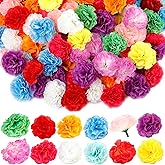 Nicunom 120 Pack Marigold Flower Heads Bulk, Multicolor Silk Flower Head Artificial Flowers Heads DIY Garland Craft for Halloween Supplies Mexican Party Decoration