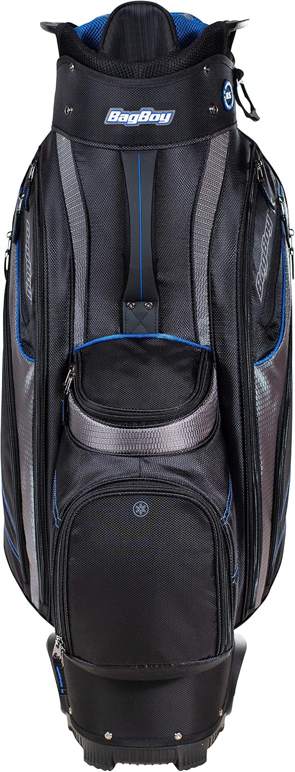 BagBoy Transit Golf Cart Bag with 14 Way Divider and Wheels, Black/Charcoal/Silver - Image 4