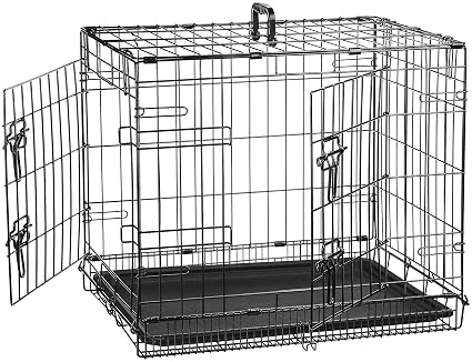 Amazonbasics Cage Pliante En Métal Avec 2 Portes Pour Chien 61 Cm