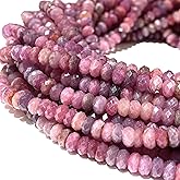 ABCGEMS Rare Tanzanian Cranberry Ruby Beads - Mohs Hardness 9- Just Below Diamond (Revolutionary Diamond-Cut Brings a High-End Look to a Traditional Faceted) Micro-Faceted Rondelle 4-5mm