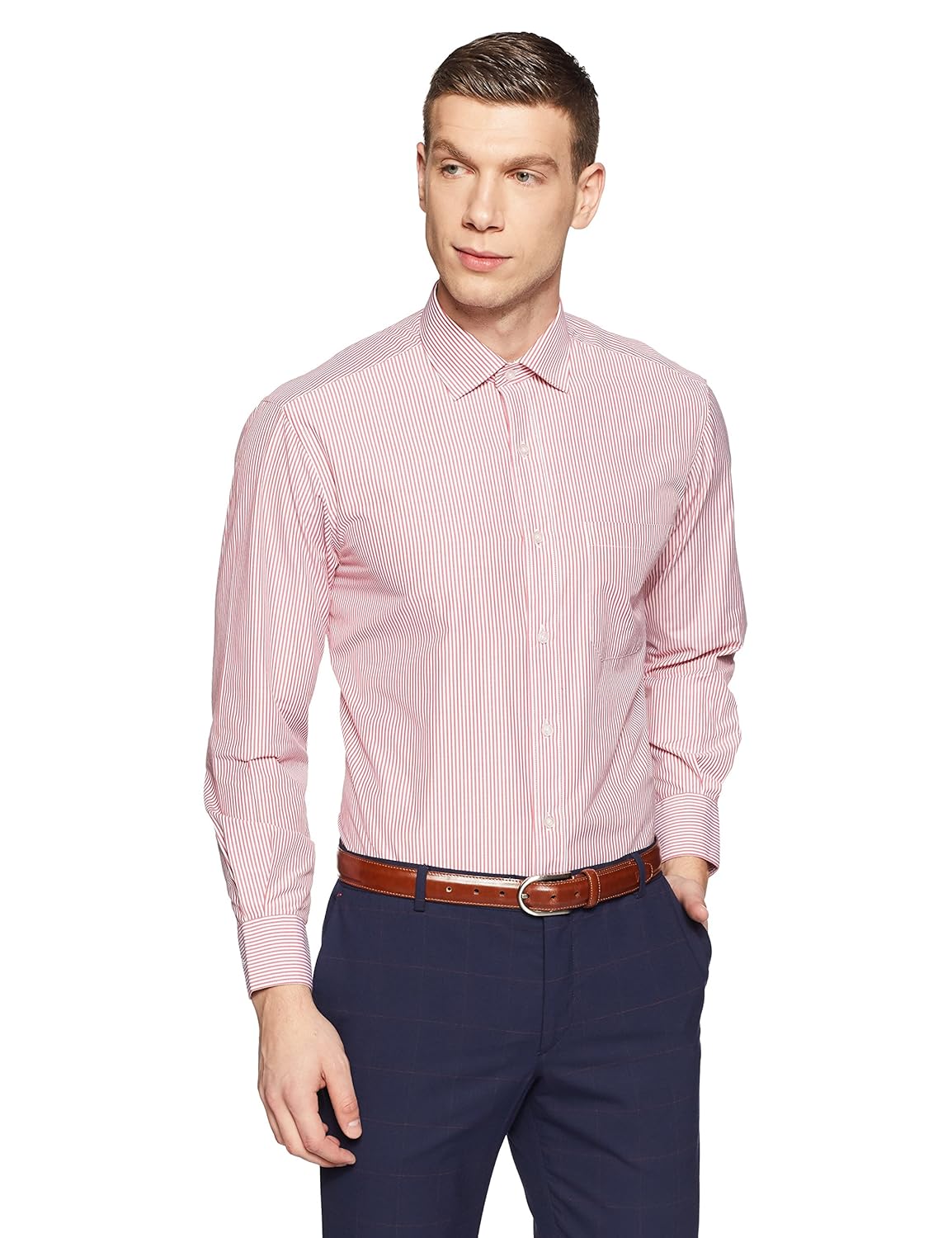 john players men's plain regular fit formal shirt