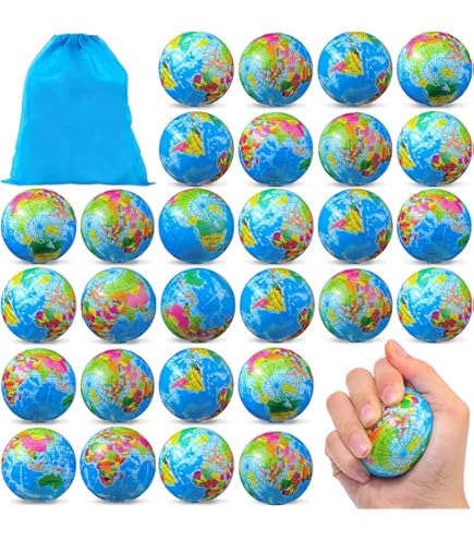 Amazon.com: 24 Pack - Globe Mini Soft Foam Earth Squeeze Balls