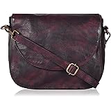 Small Vintage Look Genuine Leather Shoulder Crossbody Purse Crossover Bag for Women