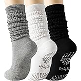 Hstyle Grip Pilates Socks for Women, Slouch Scrunch Yoga Barre Socks for Hospital Workout
