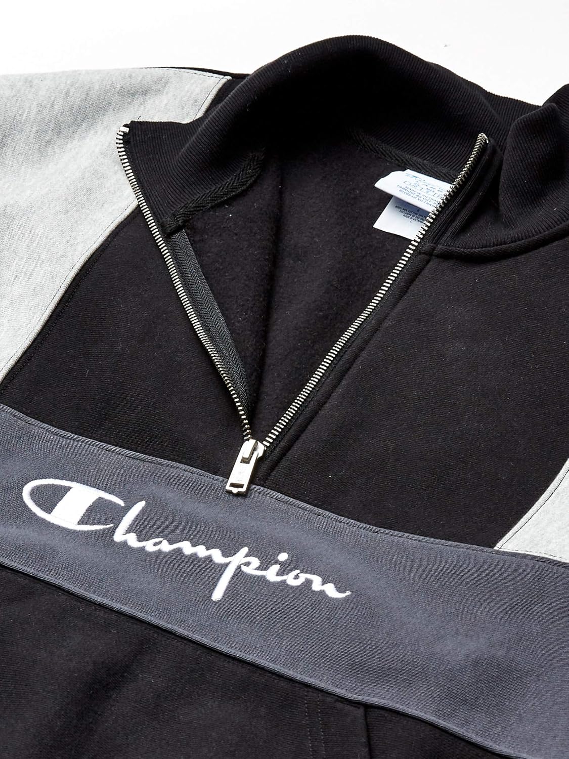 Champion LIFE Men's Reverse Weave Colorblock 1/2 Zip Mock Neck: Clothing