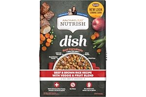 Nutrish Rachael Ray Dish Beef & Brown Rice Recipe with Veggie & Fruit Blend Dry Dog Food, 11.5 lb. Bag