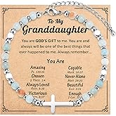 JEIKTO Cross Bracelet for Women Girls, Christian Gifts for Women Friends Sister in Christ Daughter Niece Granddaughter on Birthday Christmas Confirmation Baptism Easter Graduation Valentines Day