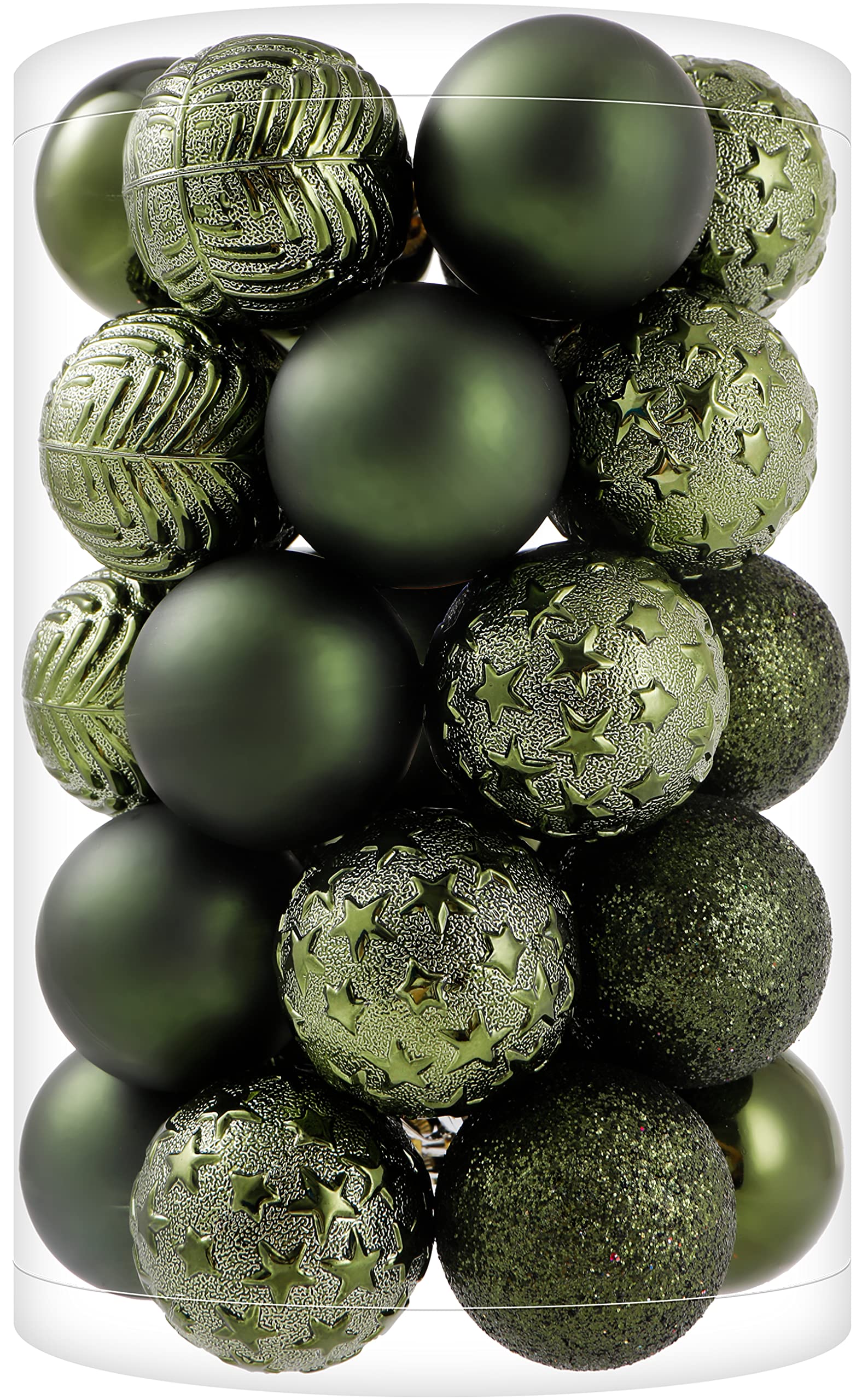 Photo 1 of 34ct Dark Green Mini Christmas Ball Ornaments Shatterproof Plastic Christmas Tree Decorations for Xmas Party Home Office Holiday Decor -Small Size (1.57"/ 40mm)