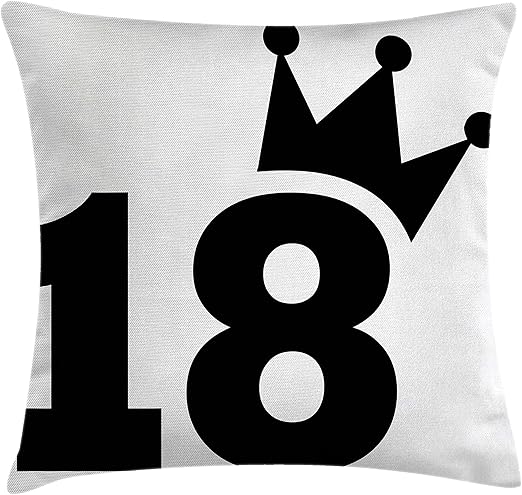 amazoncom ambesonne 18th birthday throw pillow cushion cover cartoon
