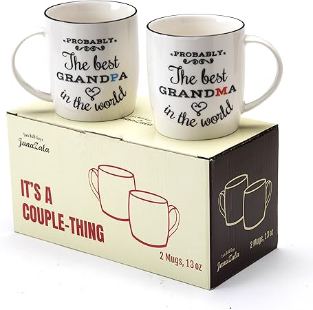Idee Regalo Di Natale Per Nonna.Janazala Nonni Tazze Da Caffe Probabilmente Regalo Di Compleanno Per Nonna E Nonno Idee Regali Anniversario Di Nonna San Valentino E Natale Ceramica 380 Ml Tazza Amazon It Casa E Cucina