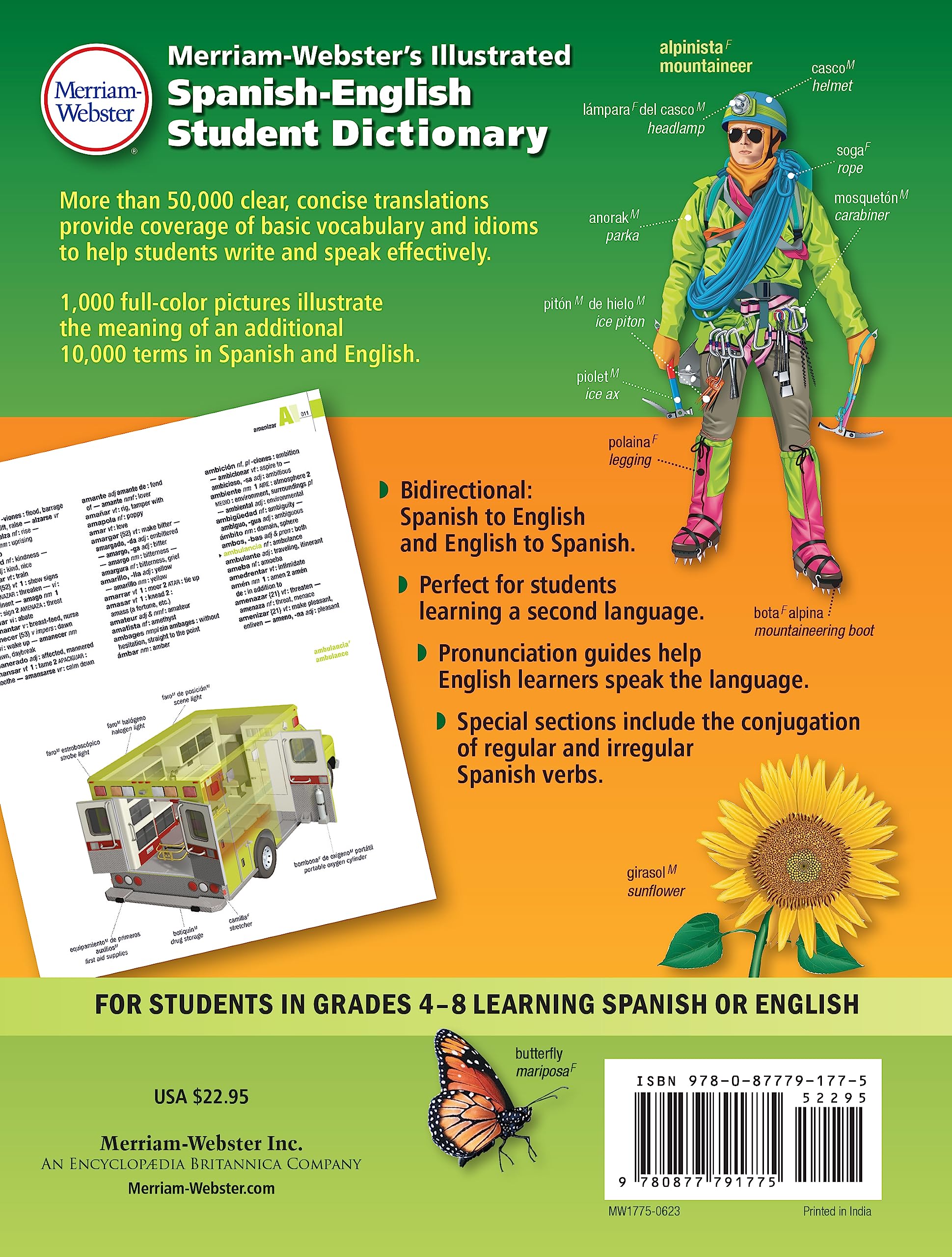 Merriam-Webster's Illustrated Spanish-English Student Dictionary, Newest Edition, (Spanish & English Edition) (English and Spanish Edition) Merriam-Webster's Illustrated Spanish-English Student Dictionary, Newest Edition, (Spanish & English Edition) (English and Spanish Edition) Paperback Library Binding