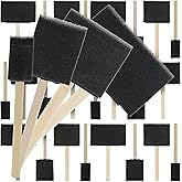 U.S. Art Supply Variety Pack Foam Sponge Wood Handle Paint Brush Set (Value Pack of 40 Brushes) - Lightweight, Durable and Gr