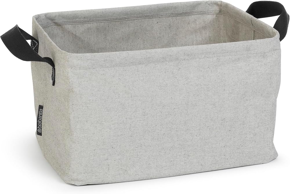 Brabantia Foldable Laundry Basket 35L Grey with Soft Handles