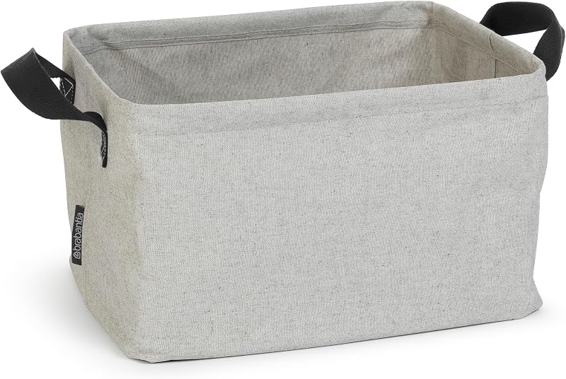 Brabantia Foldable Laundry Basket 35L Grey with Soft Handles