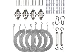 Royal Shade Hardware Kit Set for Rectangle/Square Sun Shade Sails Canopy, Easy-Tensioning, 316 Military-Grade Stainless Steel (6 Inch Hardware Kit + Cables)