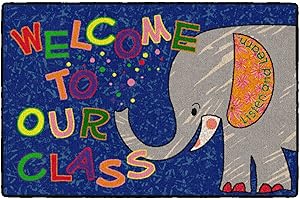 Flagship Carpets Childrens Multicolor Welcome Mat for Classroom or Kids Home School Room, Kids Room and Playroom or Entryway Rug, 2' x 3', Elephant