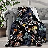 ARTIEMASTER Dark Wild Forest Mushrooms Blanket for Adult Soft and Lightweight Mushroom Gift Flannel Throw Suitable for Use in Bed, Living Room and Travel 50"x40" for Kid