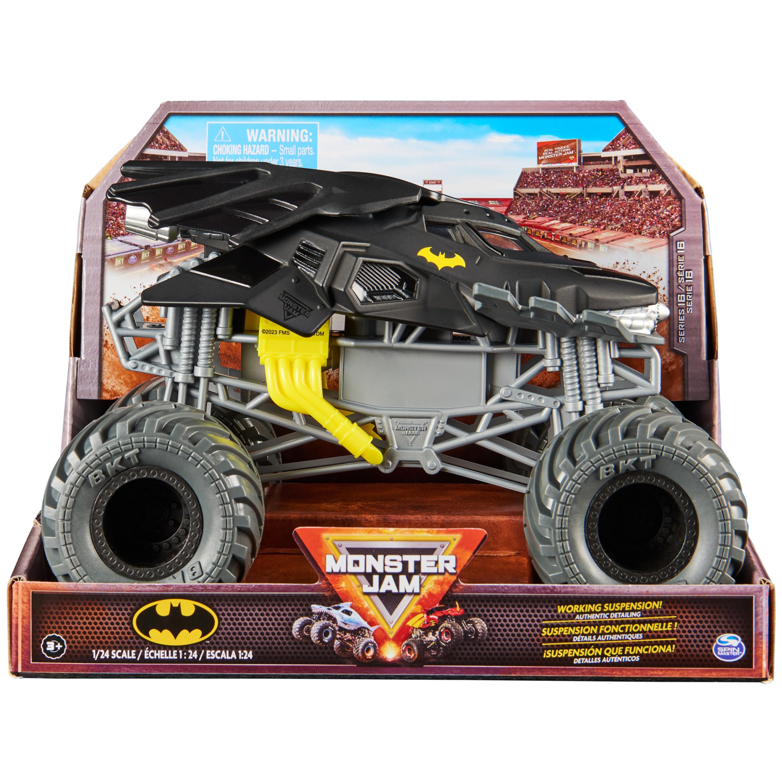Monster Jam, offizieller Batmobile Monster Jam Truck, Metall-Spritzguss-Fahrzeug zum Spielen und Sammeln im Maßstab 1:24