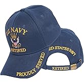 Kinoy Navy Retired Proudly Served Navy Blue Embroidered Cap Hat