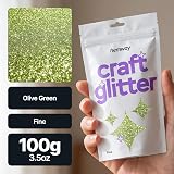 Hemway Olive Green Fine Glitter 100g for Resin Crafts Cosmetic Nail Art view 2