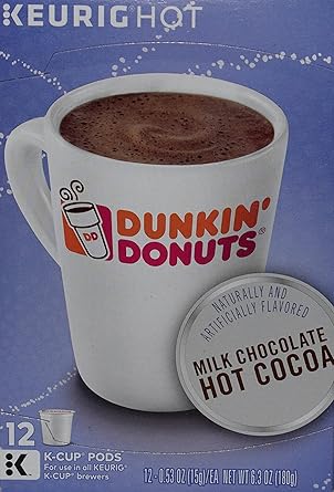 Dunkin Donuts Hot Bevrage K Cups Hot Chocolate One Box 12 Pods