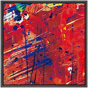 SIGNWIN Framed Canvas Wall Art Bright Red, Yellow...