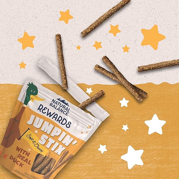 NATURAL BALANCE LIMITED INGREDIENT REWARDS JUMPIN’ STIX, GRAIN-FREE DOG TREATS FOR ADULT DOGS OF ALL BREEDS, DUCK RECIPE, 10 OUNCE (PACK OF 1)