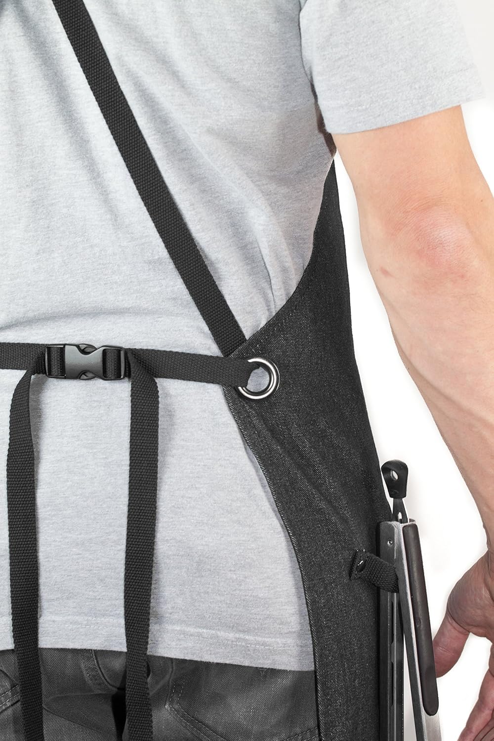 Hudson Durable Goods - Professional Grade Chef Apron for Kitchen BBQ & Grill, Black Denim, M to XL - Image 3